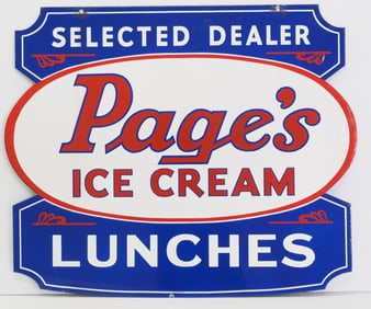 Page's Ice Cream sign