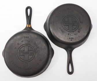 (2) Griswold #6 skillets with large block logo