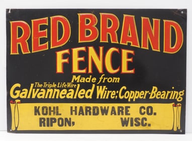 Red Brand Fence dealer sign