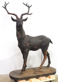 Large cast iron stag deer statue