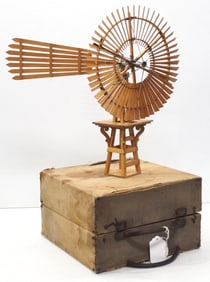 Salesman sample wooden windmill in case
