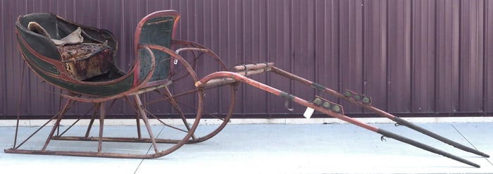 Early Albany-type sleigh with shafts