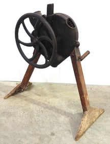 Floor model hand-crank corn sheller