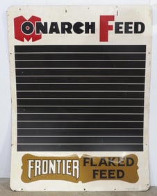 Monarch Feed chalkboard price sign