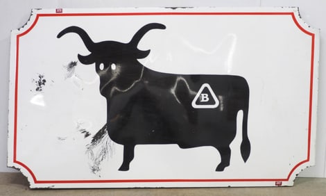 Sign of bull with "B" brand
