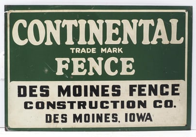 Continental Fence reflective dealer sign