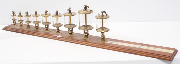 Display of (8) Lunkenheimer oilers