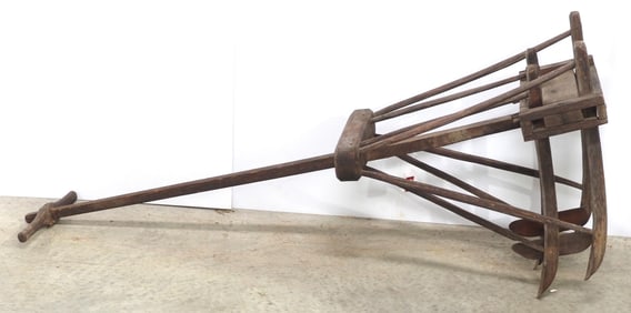 Primitive pull-type cultivator
