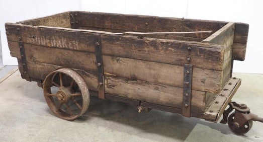 Studebaker wooden factory cart with handle