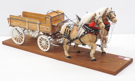 Riegseckers wooden box wagon with team