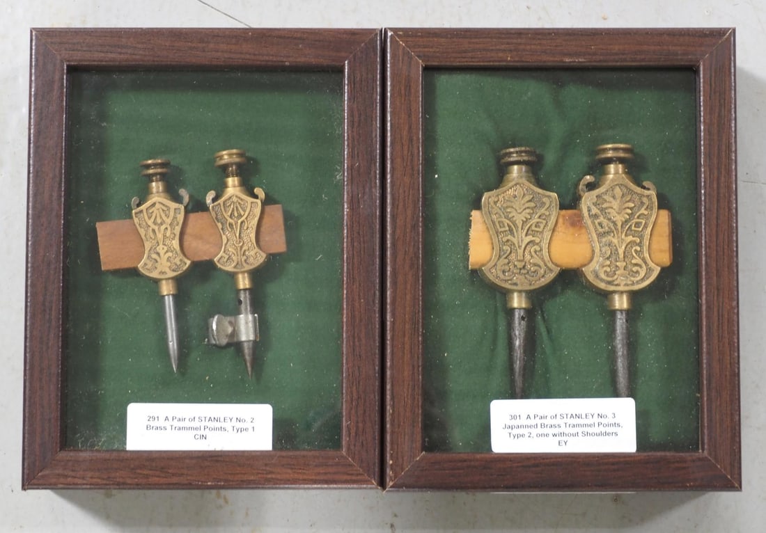 (2) Sets of Stanley brass trammel points (1 of 1)