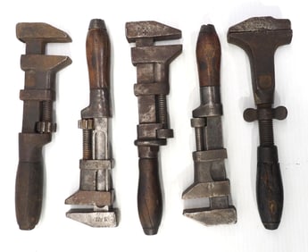 (5) Adjustable monkey wrenches