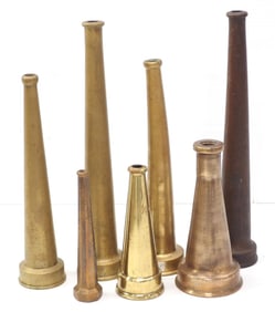 (7) Brass fire hose nozzles