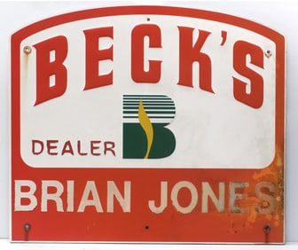 Beck's Dealer sign for Brian Jones