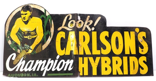 Carlson's Champion Hybrids fence sign, WOW!