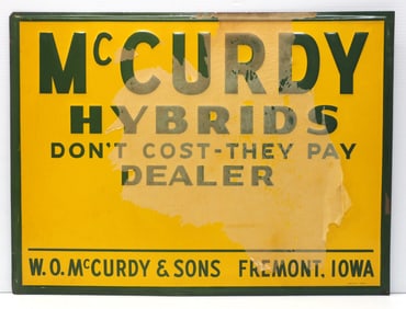 NOS McCurdy Hybrids Dealer sign