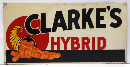 Clarke's Hybrid seed corn sign