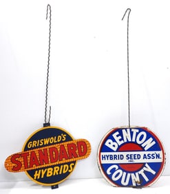(2) Seed corn signs with hangers