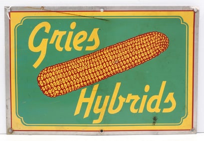 Gries Hybrids seed corn sign