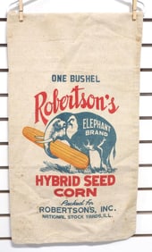 Robertson's Hybrid Seed Corn cloth seed bag