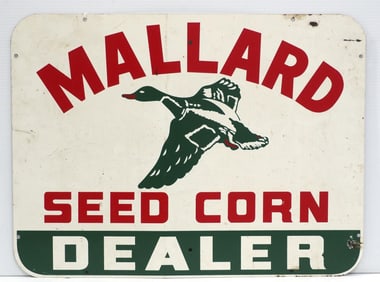 Mallard Seed Corn Dealer sign with duck graphic!