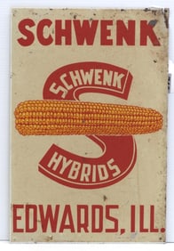 Schwenk Hybrids seed corn reflective sign