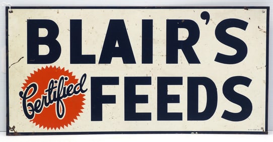 Blair's Certified Feeds sign