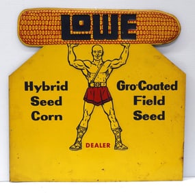 Lowe seed corn dealer sign with great graphics!