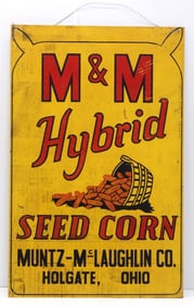 M&M Hybrid Seed Corn dealer sign