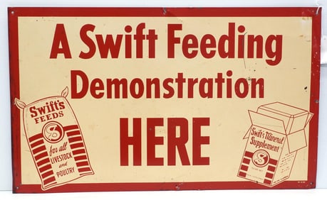 A Swift Feeding Demonstration Here sign