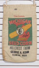 Michigan Hybrid Seed Corn cloth seed bag