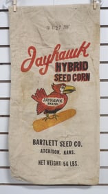 Jayhawk Hybrid Seed Corn cloth seed bag