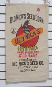 Old Nick's Seed Corn cloth seed bag