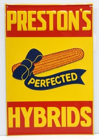 Preston's Perfected Hybrids sign