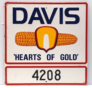 Davis "Hearts of Gold" field plot sign