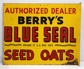 Berry's Blue Seal Seed Oats sign