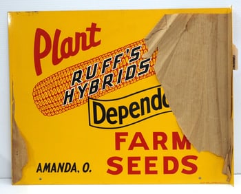 NOS Plant Ruff's Hybrids Farm Seeds sign
