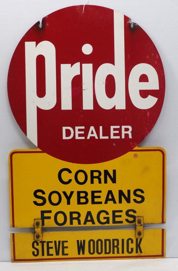 Pride Dealer sign: 20"x32.5" DST Pride Dealer sign for Steve Woodrick, marked Press Sign Co. - Fair