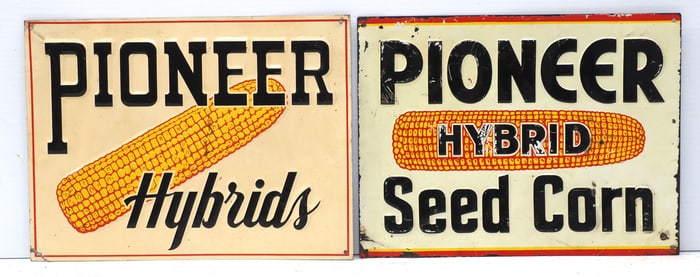 (2) Pioneer Hybrid Seed Corn signs