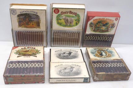 (6) Cigar boxes with graphics