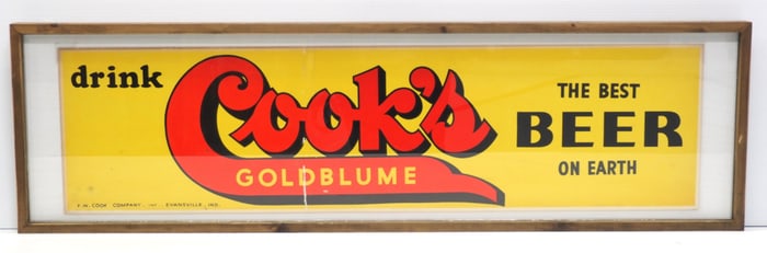 Drink Cook's Goldblume Beer sign