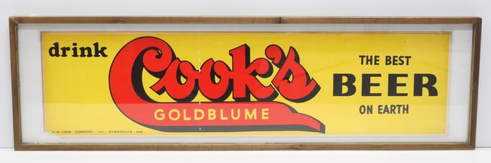 Drink Cook's Goldblume Beer sign