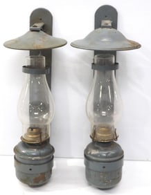 (2) Wall-mount Dressel oil lamps