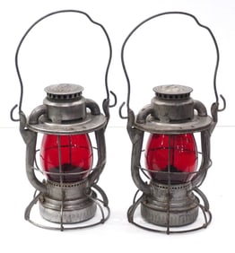 (2) Dietz Vesta railroad lanterns