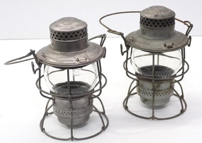 (2) Adams & Westlake railroad lanterns