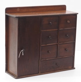 Early wooden spice cabinet