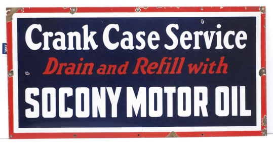 Socony Motor Oil Crank Case Service sign
