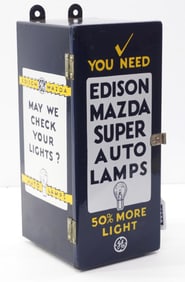 GE Edison Mazda Super Auto Lamps cabinet