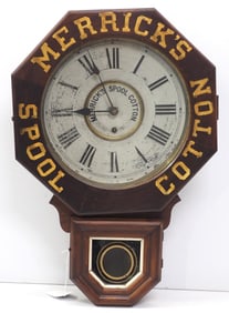 Merrick's Spool Cotton key-wind clock