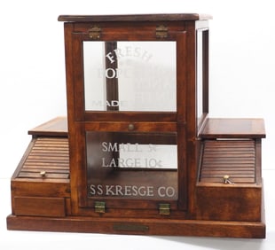 Kresge's Co. candy counter popcorn cabinet